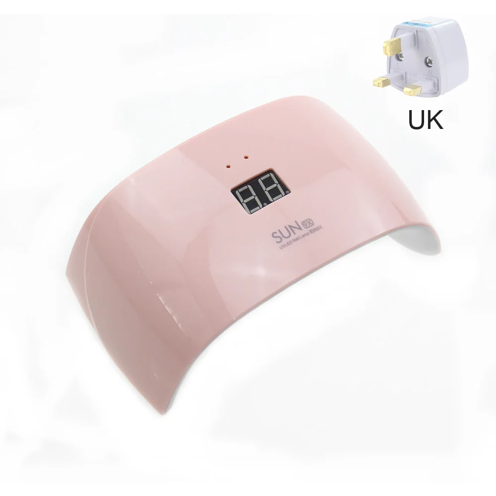Pink UK SUN 9X лампа для ногтей УФ светодиодный светильник для маникюра Max18W UF лампы профессиональная Сушилка для ногтей гель лак Lampara 9 светодиодный s - Цвет: Pink UK
