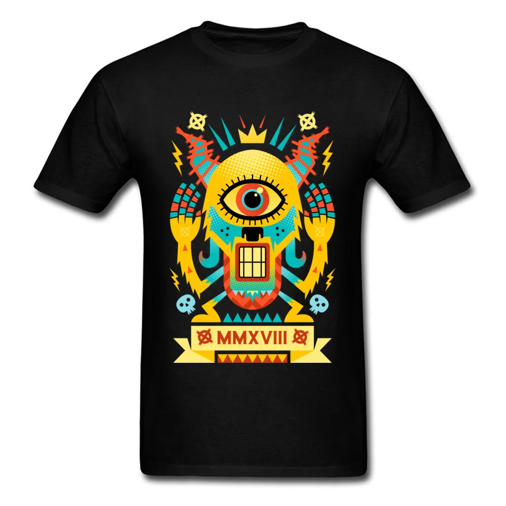Pop Expressionist Monster 100% Cotton Fabric Tshirts for Men Short Sleeve Tees Family ostern Day Round Collar Tops & Tees Crazy Pop Expressionist Monster black