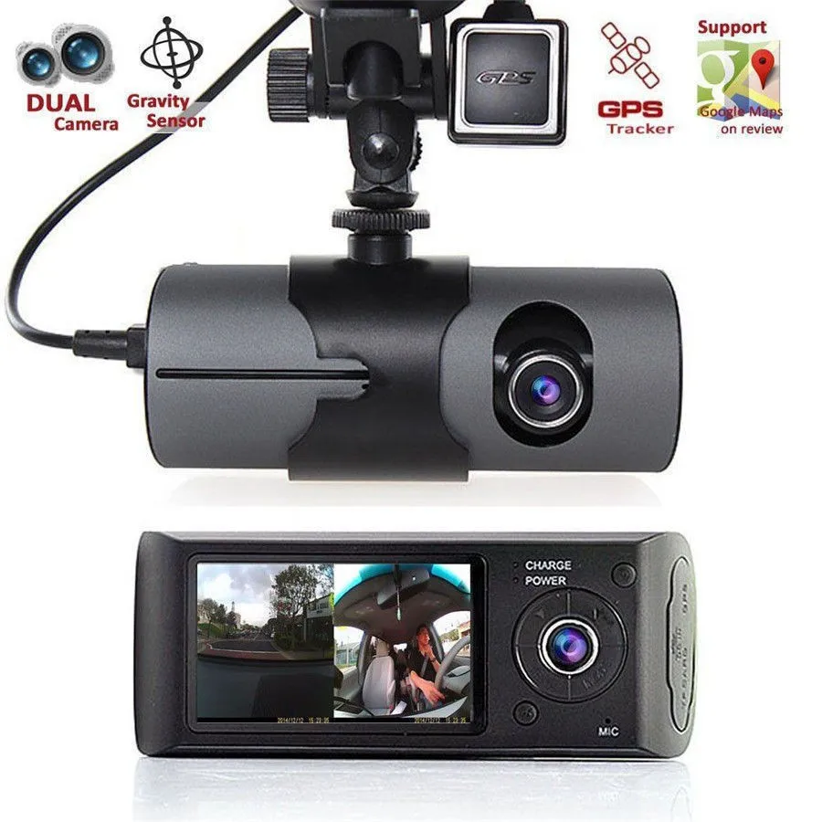 Hot!! 2.7" Dual lens DVR Full HD 1080P GPS Dual Len Car DVR Vehicle