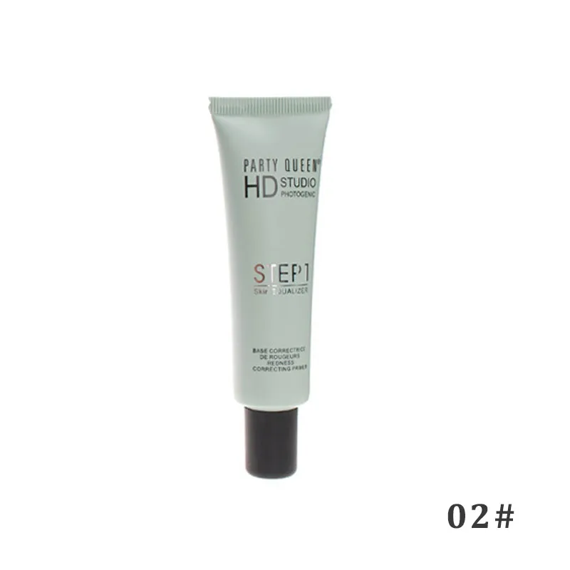 02green PARTY QUEEN Brand 4 Colors Face Base Primer Oil Free Correct Skin Tone Brighten Cover Pore Cream Concealer Foundation Makeup - Цвет: 02green