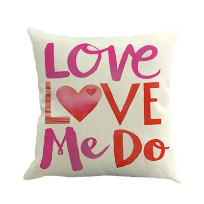 Multicolor 1 Чехол для подушки Happy Valentines Day 45x45 см хлопок лен Любовь Сердце чехол для подушки с принтом декоративный диван Свадебные вечерние - Цвет: Multicolor 1