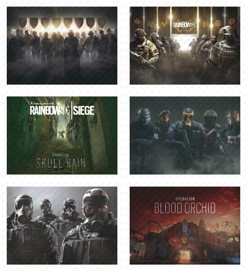 

Rainbow Six FPS Game Poster Wall sticker White Kraft Poster Retro Poster Decorative paintings