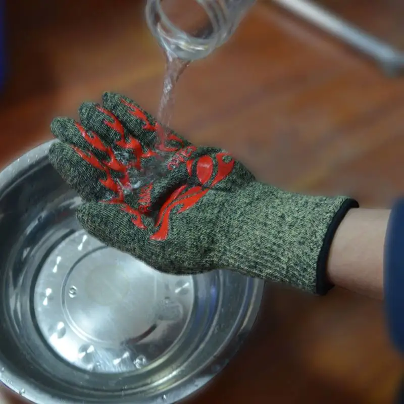 1 шт. противопожарные защитные перчатки водонепроницаемые термостойкие микроволновые печи открытый барбекю Огнестойкие Рабочие защитные инструменты