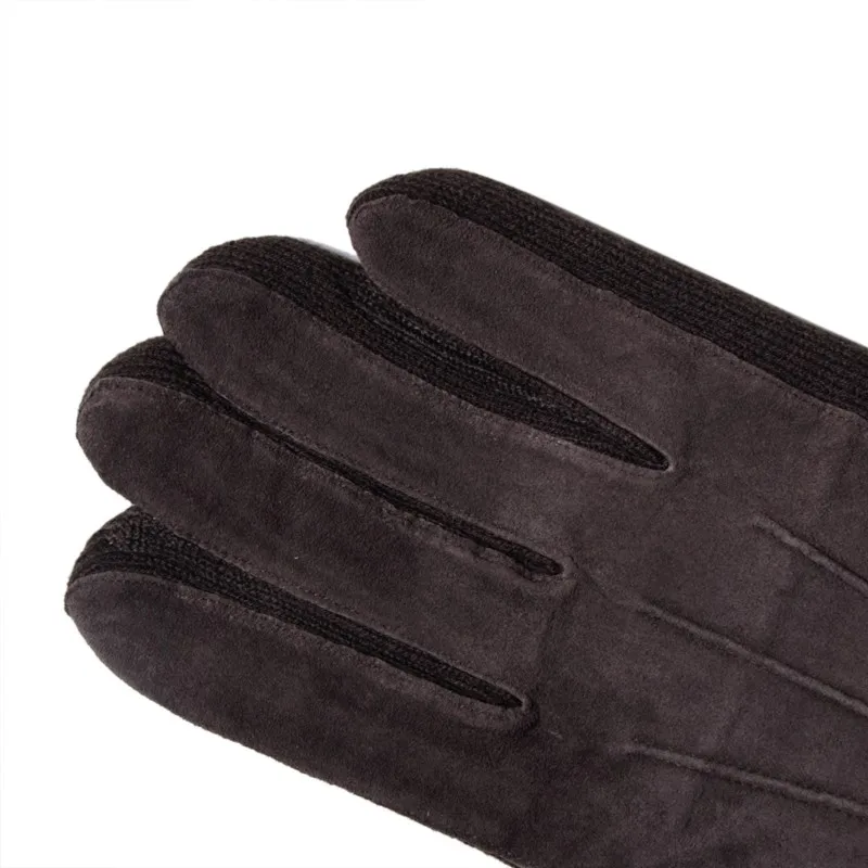 GSG перчатки из натуральной кожи мужские теплые зимние перчатки варежки с мягкой флисовой подкладкой Luvas мужские перчатки на полный палец толстые черные коричневые