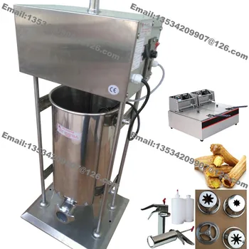 

Free Ship Heavy Duty 10L/12L/15L 110v 220v Electric Auto Spanish Doughnut Donut Churrera Churro Machine Maker w/ Fryer & Filler