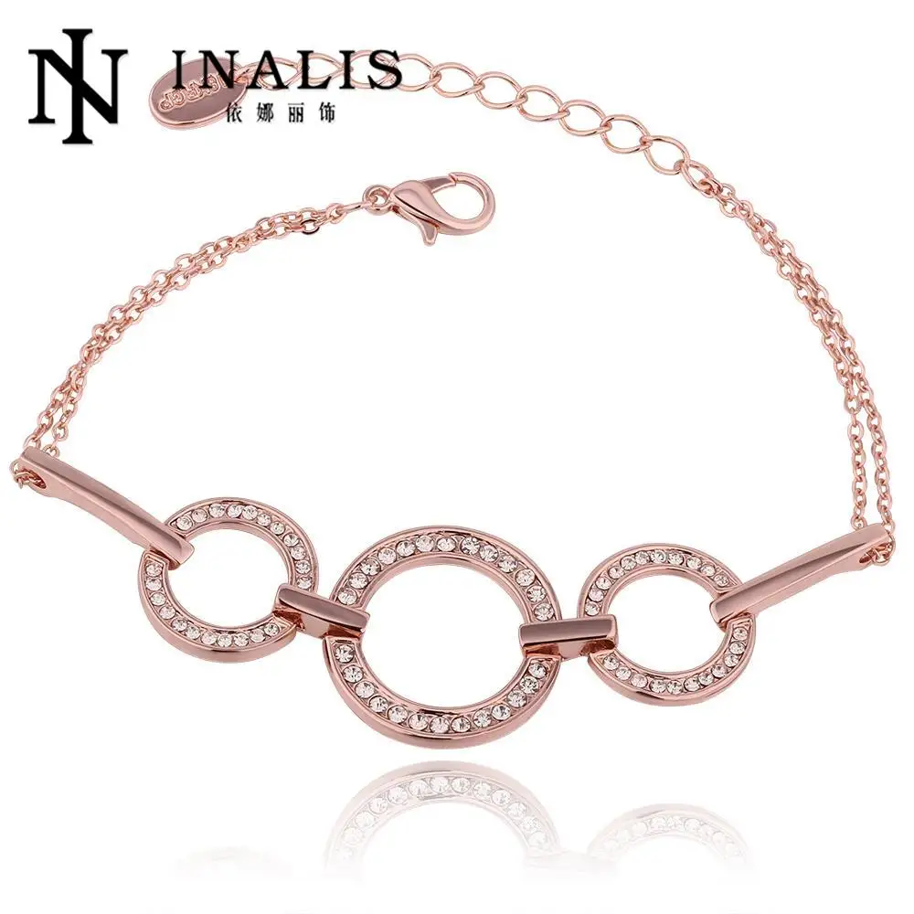 Ювелирные Изделия Браслеты Для Женщин Золото Циркон Браслет Femme Pulseira Masculina INALIS