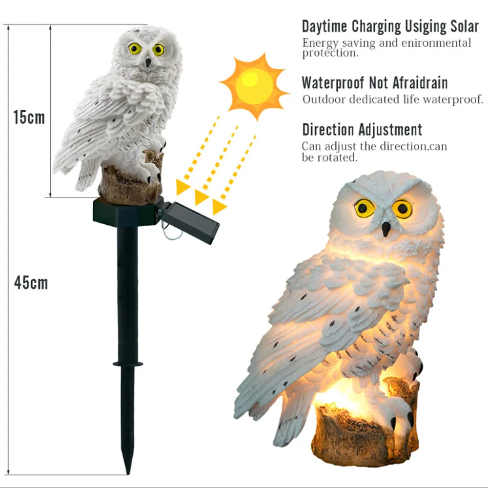 SOL светодиодный светильник на солнечной батарее в виде совы, светодиодный светильник на солнечной батарее, водонепроницаемый IP65, уличный светодиодный светильник на солнечной батарее