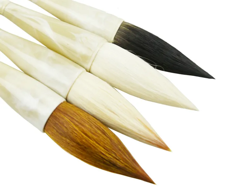 Forma de Pincel de Caligrafia Caneta de Caligrafia Pincel de Caligrafia Hopper-em Chinesa Escova Vários Cabelos Cabelo Urso Escrita Pintura 4 Cheap Pincéis de pintura