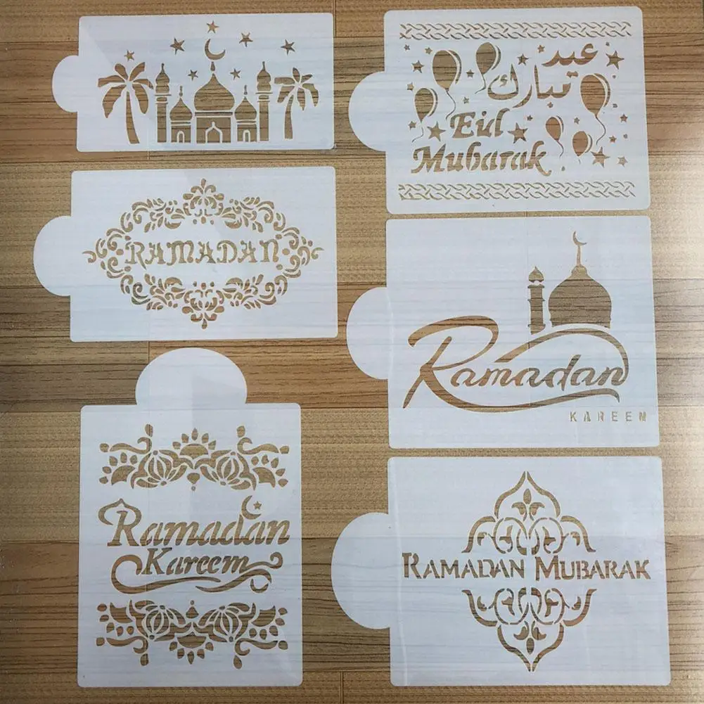 

Eid Mubarak Muslim Festival Ramadan Cake Templat Decor Spray Pattern Fondant Ramadan Kareem Mosque Eid Mubarak Design Coffee