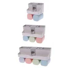 Набор держателей для зубных щеток, без сверления, настенное крепление, диспенсер для зубной пасты, многофункциональный слот, органайзер для ванной комнаты с водостоком