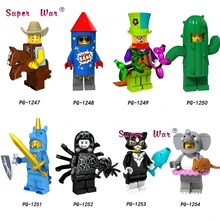 Одиночный костюм Ковбой фейерверк мальчик Цирк Клоун кактус девочка Единорог мальчик строительные блоки модели Кирпичи игрушки для детей