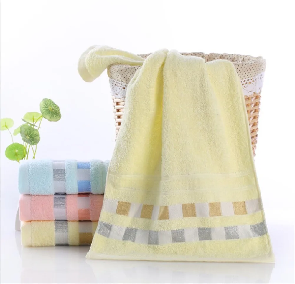 77x33 см банное полотенце s Хлопковое полотенце Доступное хлопковое волокно натуральное Экологичное с вышивкой Полотенца махровые - Цвет: Цвет: желтый