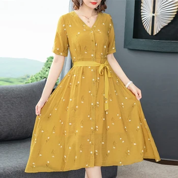 

Plus Size Ruffle Sleeve Dress Women Korean Kawaii Cartoon Print T Shirt Dress Lady Casual Loose Polka dot Women's Dress 2019