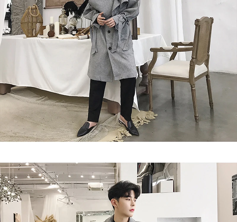  Trench Coat Men Streetwear Punk Rave Gothic Long Jacket  (6)