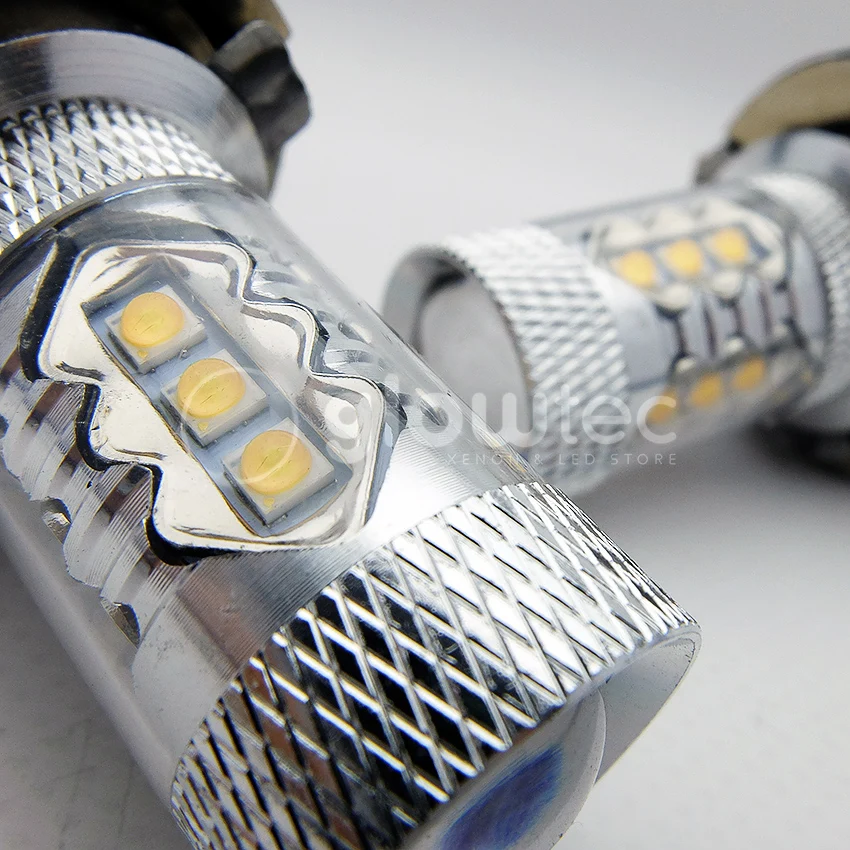 1 x H15 16SMD 12V 80W High Power LED Headlight Bulb with LENS LED Chips Car Lamp Auto Light GLOWTEC
