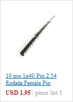 10 шт. 1x40 Pin 2,54 Rodada Женский контактный разъем conector