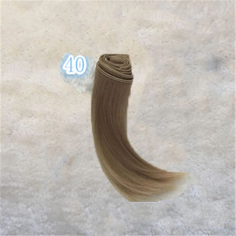 10 см x 100 см DIY парик, цветная челка с бахромой, высокотемпературная Удлиняющая проволока, волосы ручной работы для 1/3 1/4, аксессуары для куклы BJD - Цвет: 40