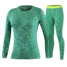 New GYM Yoga Set Women Wick Workout Sport Clothes Running Pants Compression Tights shirt Trucksuit GreenFitness Suit
