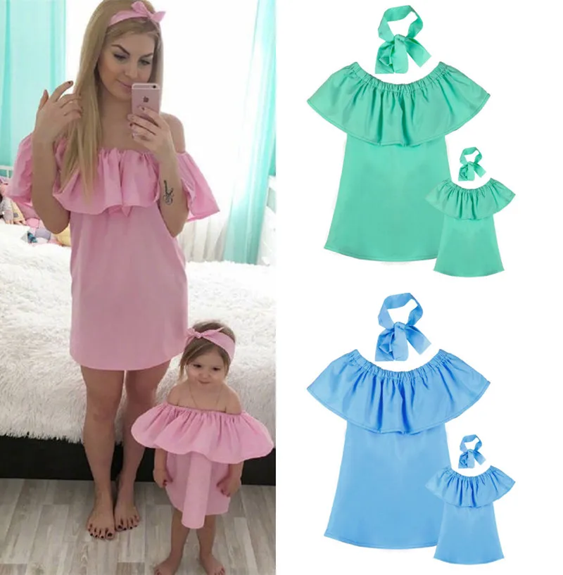 

Fashion Family Matching Clothes Mom and Daughter Dress Mother Daughter Chiffon Dress Matching Family Look Outfits DS49