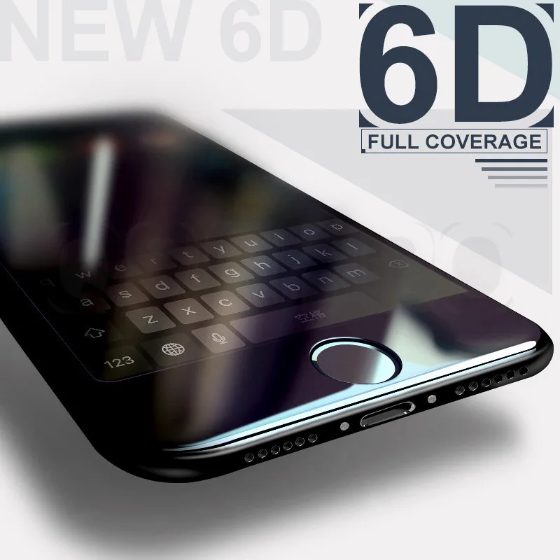 

6D Tempered Glass For Apple iPhone 6 6S 7 8 Plus 9 10 Phone Screen Protector on For iPhone X XR XS Max Protective Glass Film