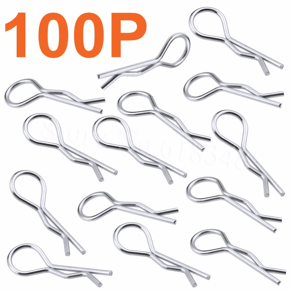 

Wholesale 100pcs Stainless Steel Body Clips Pin Shell For Redcat HPI Himoto HSP 1/10 1/16 1/18 RC Car Parts 02053