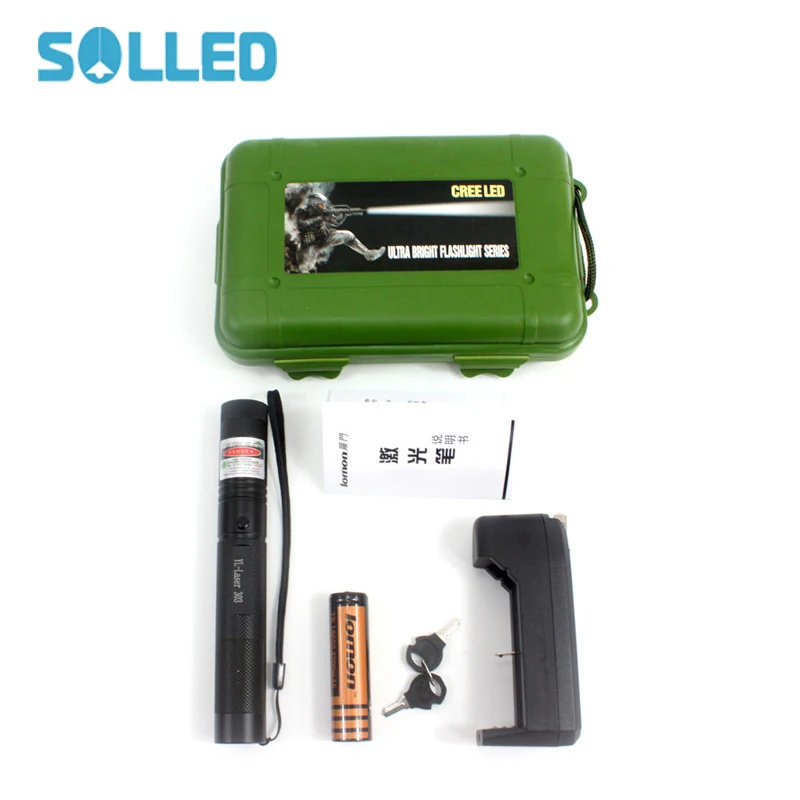 

SOLLED Laser Pointer High Power Strong Light Match Cigarette and Fire Lighter Green beam Laser Flashlight