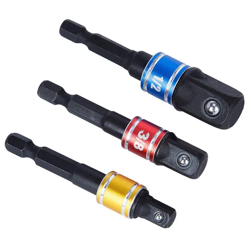 HHO-Impact Socket Adapter Удлинитель Набор превращает дрель в высокоскоростной гайковерт. 1/4 дюйма, 3/8 дюйма, 1/2 дюйма Привод