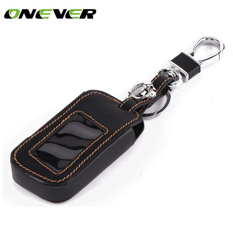 

A93 Car Key Cover Genuine Leather Case Skin Set LCD Keychain Cover For Starline A93 A63