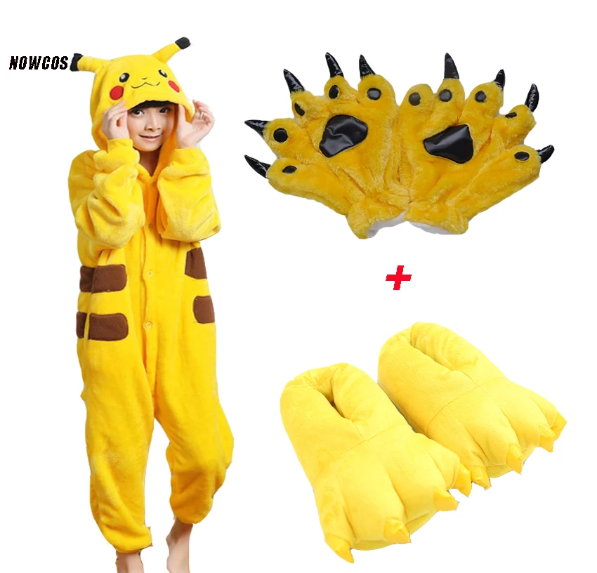 

Children Kids Boys Girls Pikachu Onesies Cosplay Pyjamas Pajamas Animal Cartoon Pokemon Costumes Kids Sleepwear Halloween gift