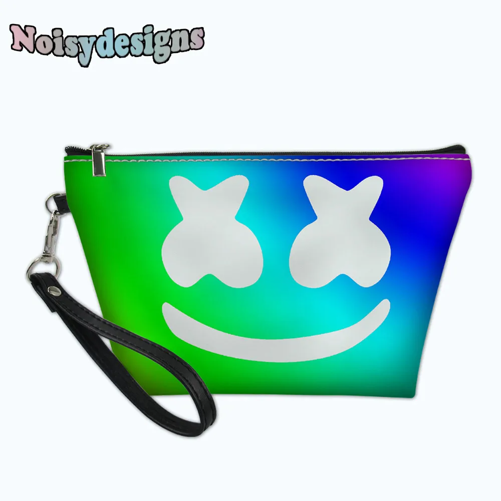 

NOISYDESIGNS Cosmetic Bag Functional Bag for Women Makeup Marshmello Pattern Print Makeup Pouch Case Toilet Zipper Pochette Bags
