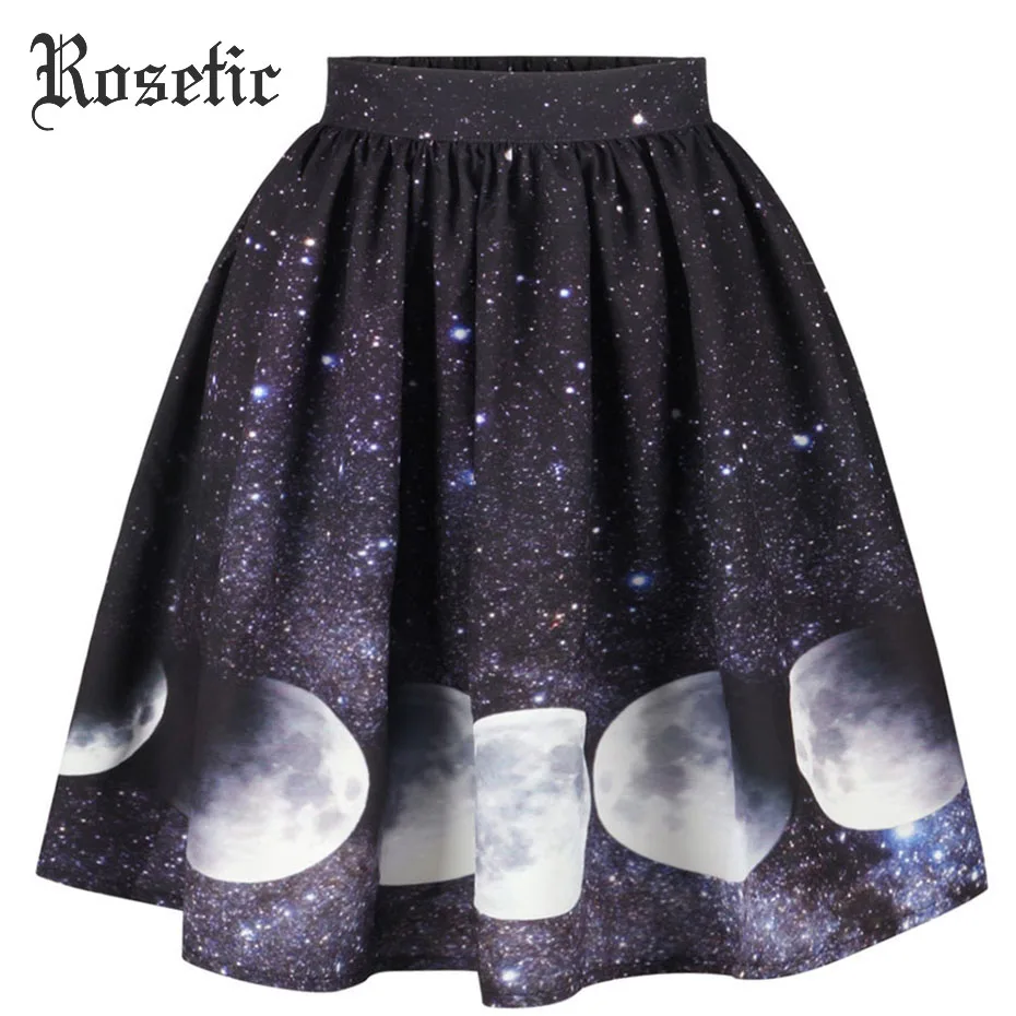 

Rosetic Gothic Ball Gown Women Print Color Block Star Spring Black Casual Fashion Skirt Preppy Harajuku Street Pastel Goth Skirt