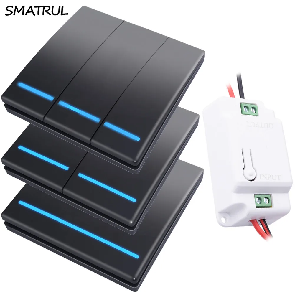 SMATRUL 433 МГц беспроводной переключатель светильник smart push RF пульт дистанционного