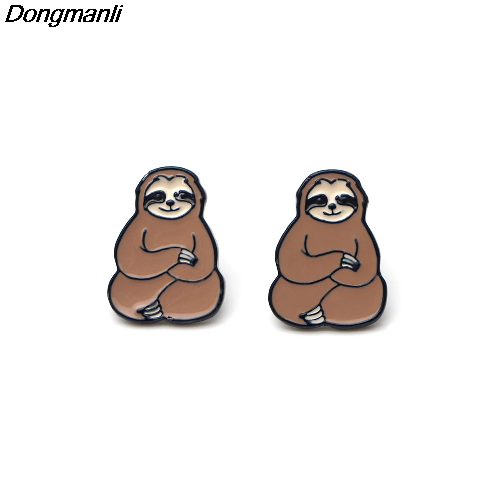 P2468 Dongmanli милые ленивые сонные серьги гвоздики для женщин детские с эмалью