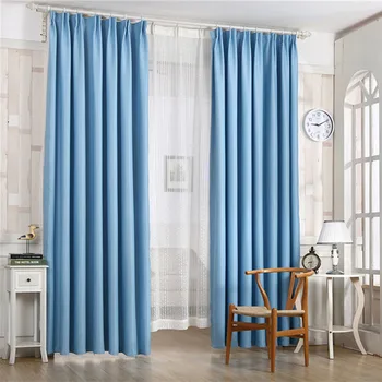 

High-Shading Modern Style Solid Color Pink Curtains for Living Room Custom Made Blue Window Curtains Drapes for Bedroom WP349&3