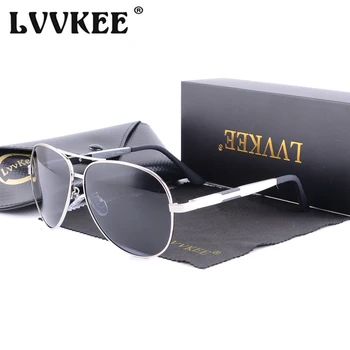

LVVKEE Aluminum Magnesium Men's Sunglasses Brand Designer Polarized Sun Glasses Classic Pilot Eyeglasses UV400 Men Oculos de sol
