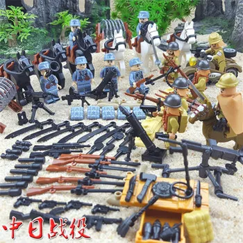 Мини-пластиковая игрушка пистолет собранные строительные блоки военная база Игрушка Солдат оружие в Военном Стиле утреннее образование креативный подарок для ребенка - Цвет: 7