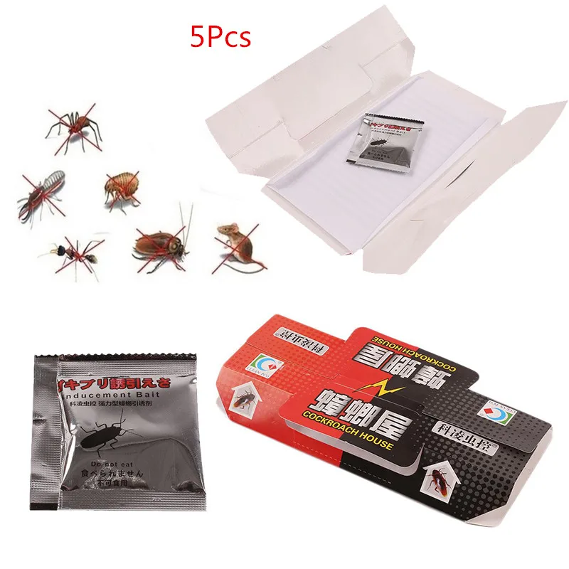 

5Pcs Household Cockroach Killer Bait Trap Sticker Pest for Home Office Garden Insect Killing Bait Strong Adhesive Anti Mosquito