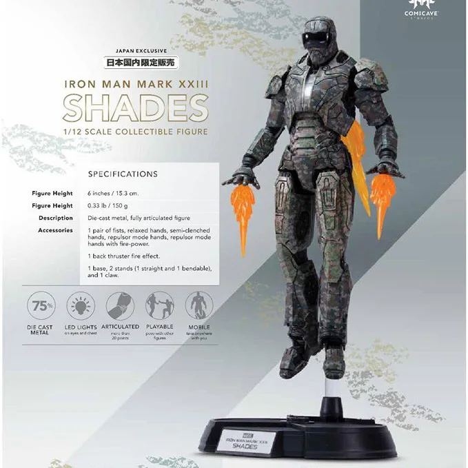 

Comicave 1/12 Alloy Ironman MK23 Shades Collection Action Figure for Fans Holiday Gift