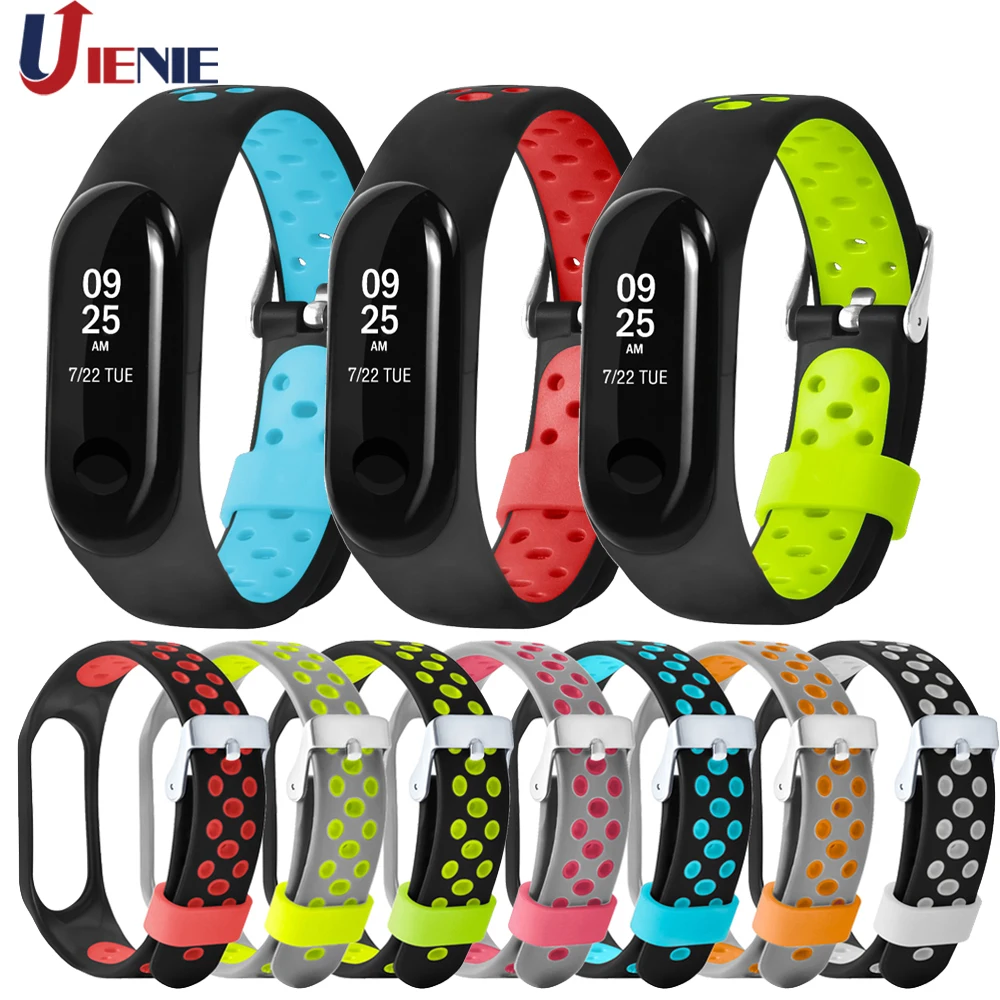 Ремешок силиконовый для Xiaomi Mi Band 3 4 сменный спортивный браслет смарт часов