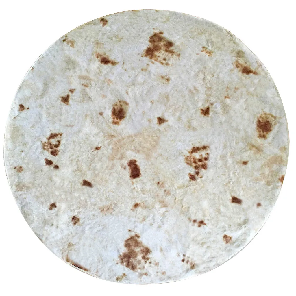 

Comfort Food Creations Burrito Wrap Blanket Perfectly Round Tortilla Throw 2019 Hot Sale Mantas Para Sofa Decorativa