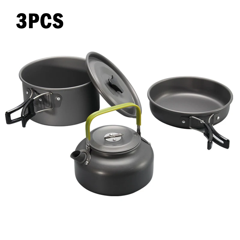 3pcs black Hoomall 3/9 шт. Кемпинг посуда кулинарный набор, кухонная посуда дорожная Посуда Столовые приборы посуда Пеший Туризм набор для пикника на открытом воздухе набор посуды - Цвет: 3pcs black