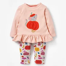 Little maven 18 мес.-7 лет, осенний комплект из двух предметов с тыквой, комплекты детской одежды для малышей, для маленьких девочек, осень бутик одежда, костюм