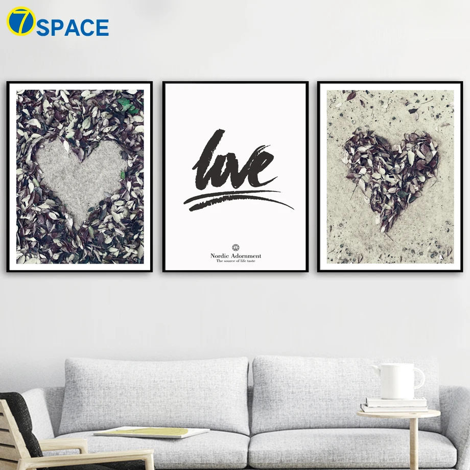 

Love Heart Leaves Quotes Wall Art Canvas Painting Nordic Posters And Prints Landscape Decoration Pictures For Living Room Decor