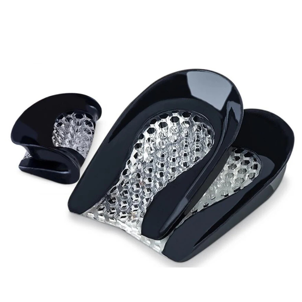 Silicone Gel Heel Cups Black Shoes Inserts Protectors Shock-Absorbant Shoes Cushion for Heel Pain Heel Fasciitis