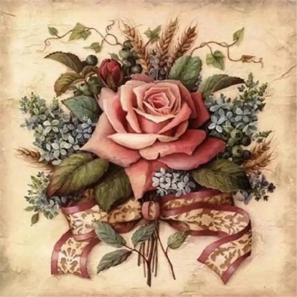 HUACAN краска с бриллиантовым цветком 5D DIY Алмазная краска бабочка розы из бриллиантовой вышивки Стразы - Цвет: F5748