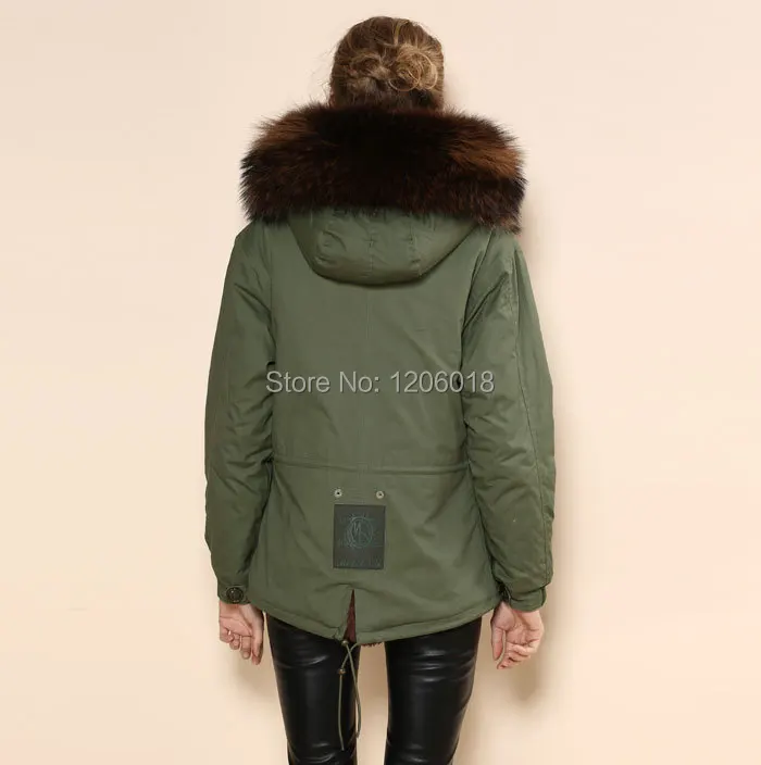 Parka Gros En Prix Mme Fourrure Haute Chaud Pour Chaude De Mode Vert Faux Vente Veste Brun Armée Foncé Hiver Dames TqwUPPxaH