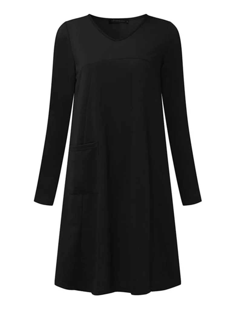 Винтажное платье, Женская толстовка, осеннее платье с капюшоном, женское платье с v-образным вырезом и длинным рукавом, длинный пуловер, женское платье размера плюс