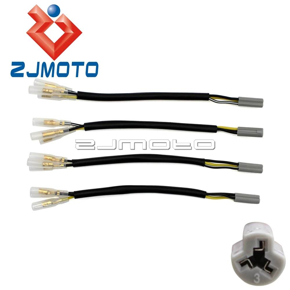 

4x Motorcycle Turn Signals Adapters Connector Plugs Indicator Light Leads For Yamaha YZF R6 R1 FZ6 FZ6R FZ09 FZ10 FZ-1 TMAX