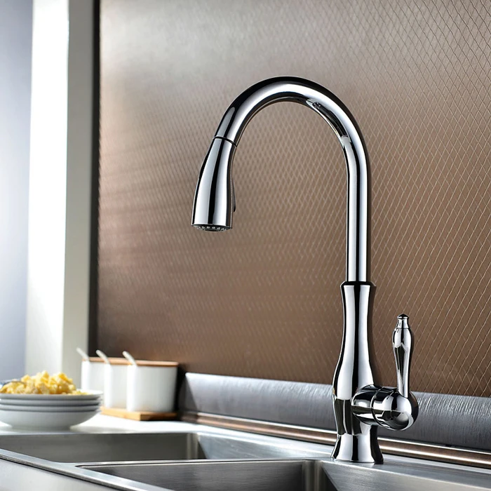 GOLD PULL OUT KITCHEN FAUCET (7)