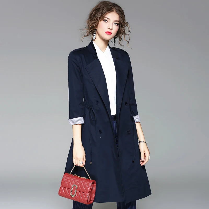 Coupe breasted Printemps Photo vent De Double Color Color Automne Manteau Section Longue Trench Femmes Version 2018 Mode photo Coréenne wIx7gqq